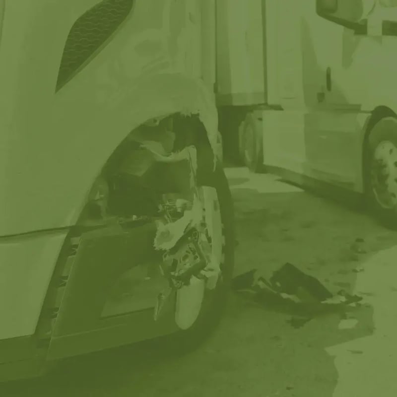 Commercial truck undergoing repairs